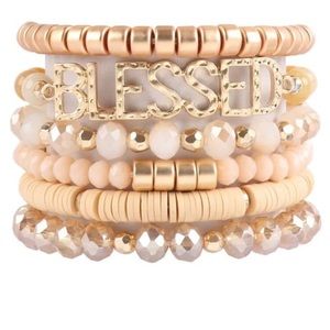 BLESSED CHARM MULTILINE BEADED BRACELET/6PCS (NEW)